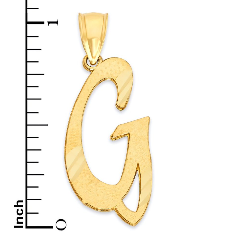 14k Real Solid Gold Personalized Initial Pendant - image 3